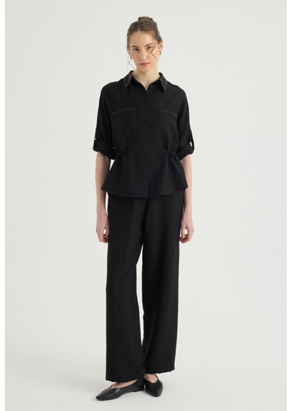 Straight Fit Siyah Pantolon
