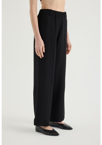 Straight Fit Siyah Pantolon fırsatları