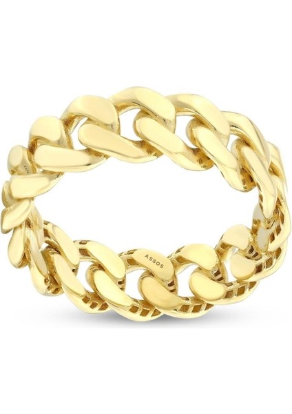 Zincir Formlu Tasarım Altın Yüzük - 14K - 2.87 gr