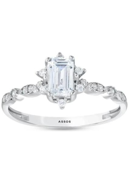 Baget Taşlı Altın Yüzük - 14K - 1.90 gr