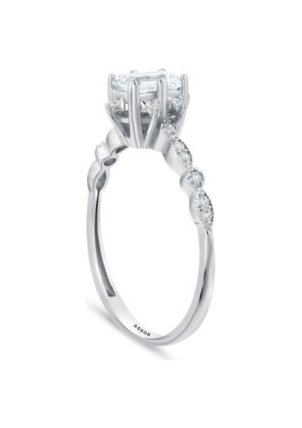 Baget Taşlı Altın Yüzük - 14K - 1.90 gr