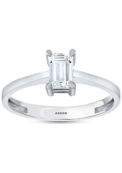 Baget Taşlı Altın Yüzük - 14K - 1.87 gr