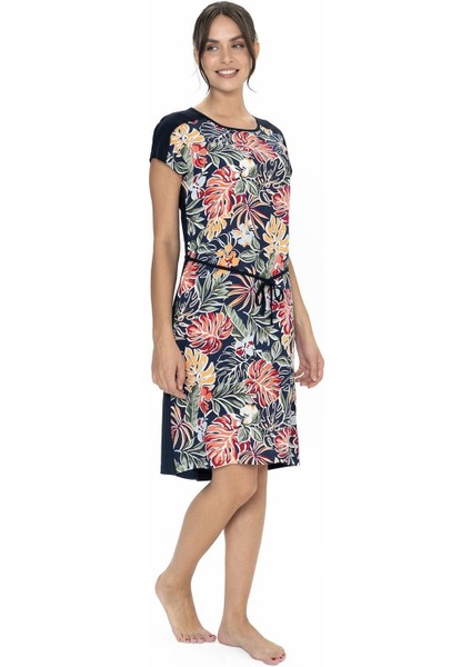 U.s Polo Assn. 20028 Kadın Kısa Kollu Bisiklet Yaka Rahat Ev Giyim-Lacivert fiyatları