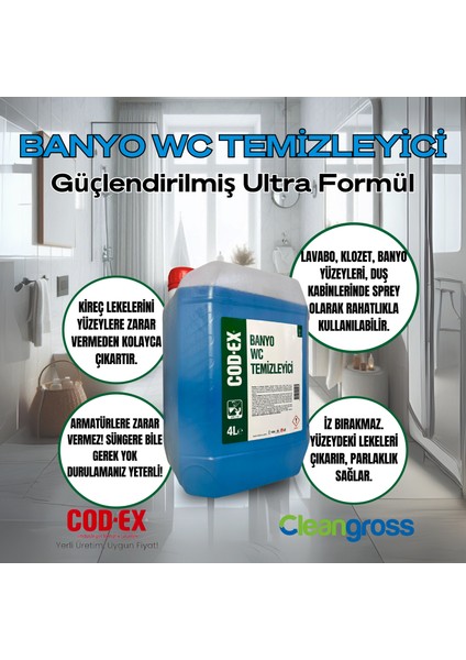 Banyo - Wc Temizleyici 4 Litre