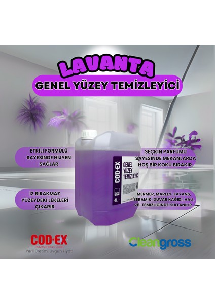 Genel Yüzey Temizleyici Lavanta 4L X 2 Adet
