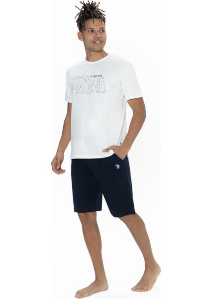 18903 Erkek Kısa Kollu Bisiklet Yaka 3'lü Pijama Takımı-Ekru fiyatları