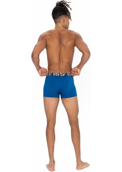 U.s Polo Assn. 80572 Erkek Pamuklu 3'lü Boxer-Saks&sarı&lacivert fiyatları