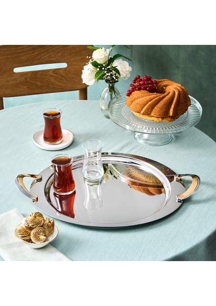 Serra Yuvarlak Çelik Tepsi 41 cm