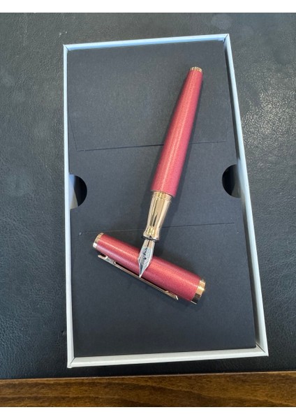 Dizayn 6 Ruby Red Dolma Kalem Rose Gold B Uç Oh 068-RR-RG