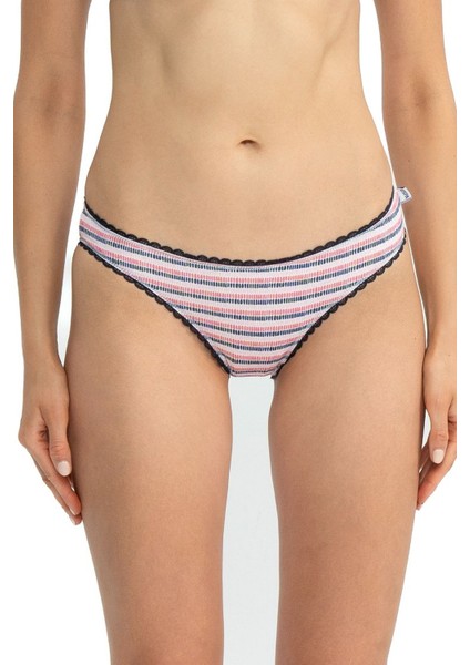 66432 Kadın Karışık Desen Pamuklu 3'lü Slip Külot-Mercan fiyatları