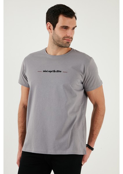 Pamuklu Slim Fit Bisiklet Yaka T Shirt Erkek T Shirt 541WIND fırsatları