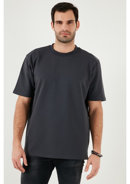 Pamuklu Bisiklet Yaka Relaxed Fit Basic T Shirt Erkek T Shirt 5902610