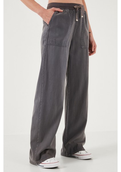 Relaxed Fit Yüksek Bel Bol Paça Pantolon Bayan Pantolon 668YP5040