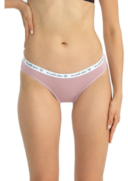 66436 Kadın Karışık Desen Pamuklu 3'lü Slip Külot-Gülkurusu fiyatları