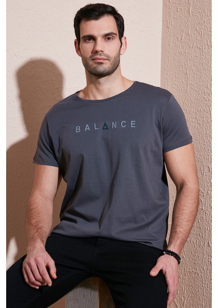 Pamuklu Slim Fit Bisiklet Yaka T Shirt Erkek T Shirt 541BALANCE