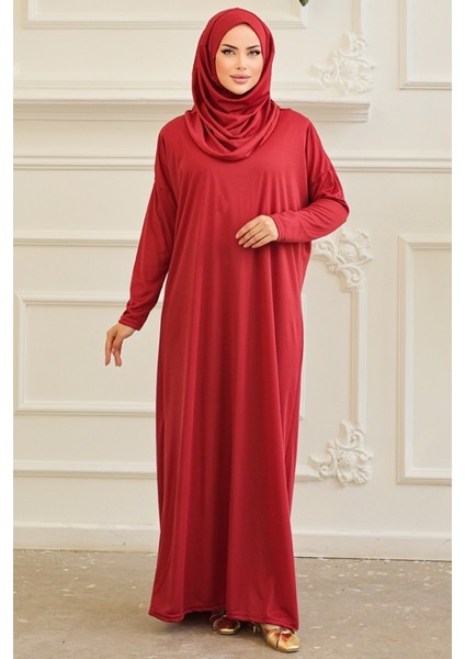 Pratik Tek Parça Namaz Elbisesi 1396 - Bordo