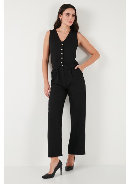 Regular Fit Bol Paça Yelekli Takım Bayan Takım 67045162S4