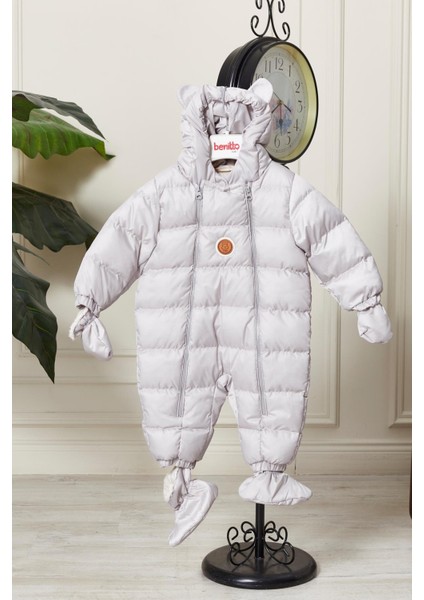 Unisex Kapüşonlu Fermuarlı Bebek Astronot Tulum 51330
