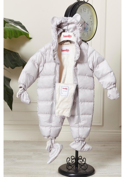 Unisex Kapüşonlu Fermuarlı Bebek Astronot Tulum 51330 fırsatları