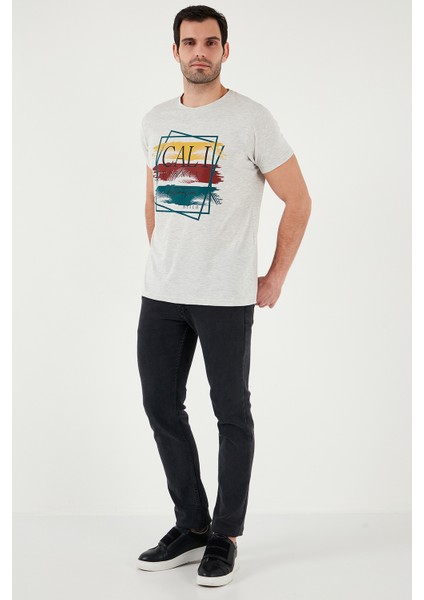 Pamuklu Slim Fit Bisiklet Yaka T Shirt Erkek T Shirt 541CALIFORNIA24 fiyatları