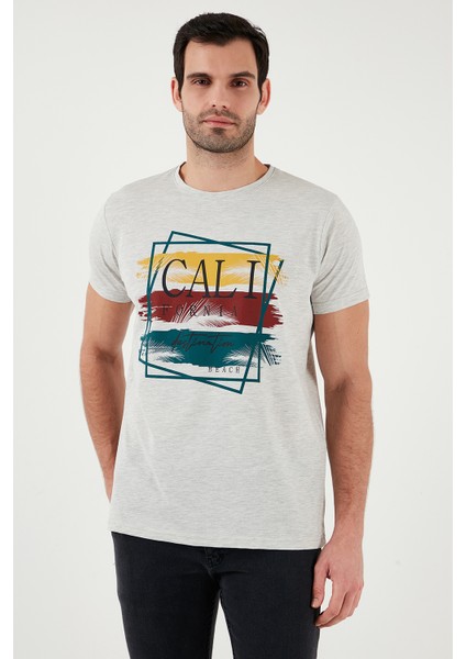 Pamuklu Slim Fit Bisiklet Yaka T Shirt Erkek T Shirt 541CALIFORNIA24 modelleri