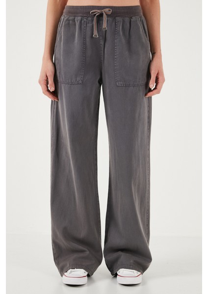 Relaxed Fit Yüksek Bel Bol Paça Pantolon Bayan Pantolon 668YP5040
