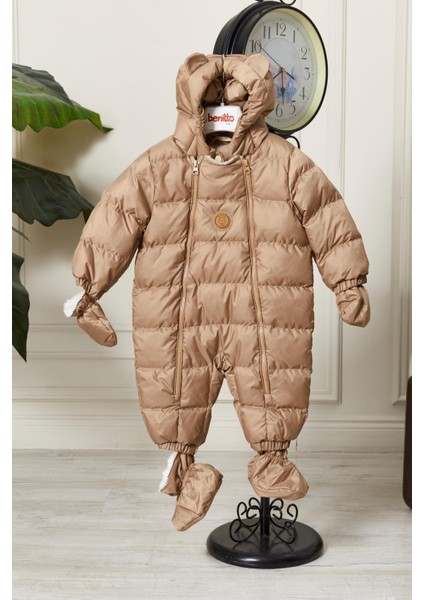 Unisex Kapüşonlu Fermuarlı Bebek Astronot Tulum 51330