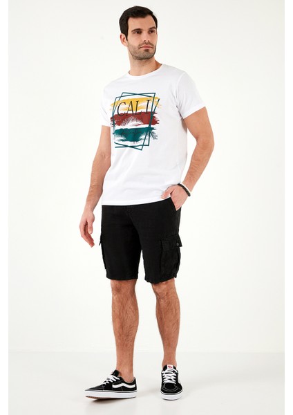 Pamuklu Slim Fit Bisiklet Yaka T Shirt Erkek T Shirt 541CALIFORNIA24 fiyatları