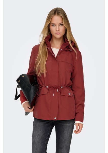 Onlnewstarline Regular Fit Kapüşonlu Cepli Mevsimlik Mont Bayan Mont 15218612