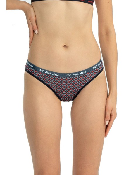 66428 Kadın Karışık Desen Pamuklu 3'lü Slip Külot-Lacivert fiyatları