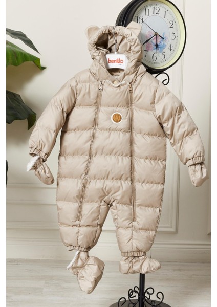 Unisex Kapüşonlu Fermuarlı Bebek Astronot Tulum 51330