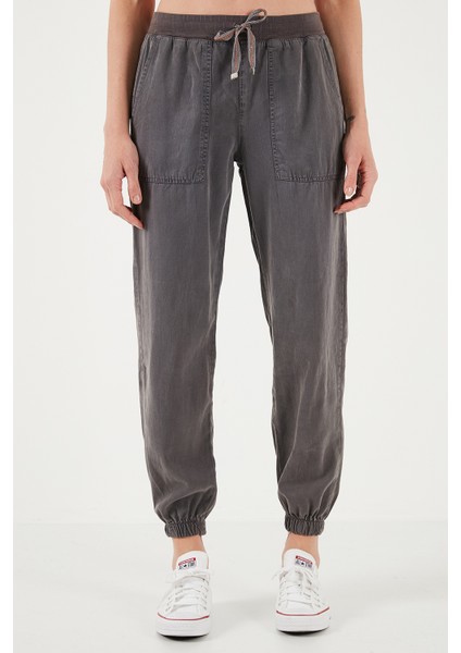 Regular Fit Yüksek Bel Lastikli Paça Jogger Spor Pantolon Bayan Pantolon 668YP5039 fiyatları