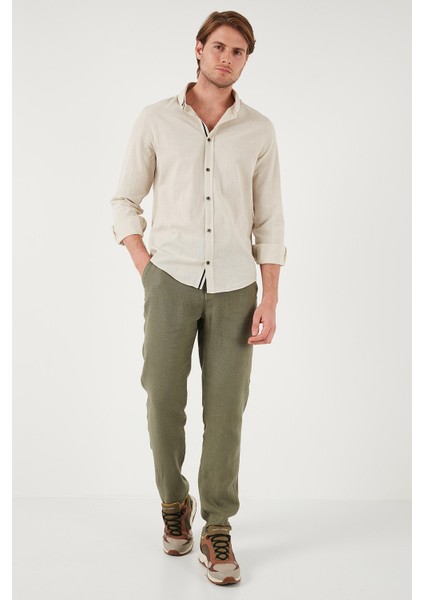 Pamuklu Regular Fit Düğmeli Yaka Gömlek Erkek Gömlek CF20S111871 modelleri