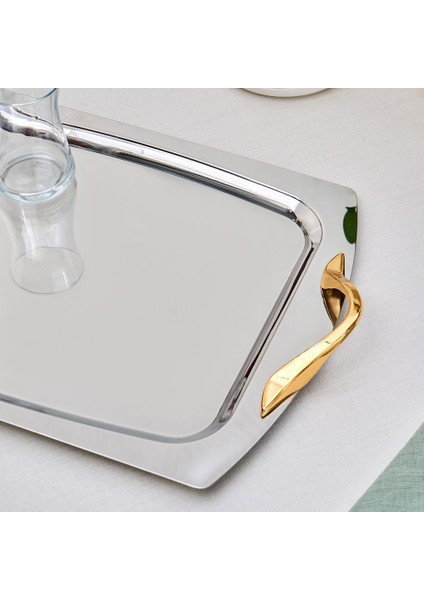 Plata Dikdörtgen Çelik Tepsi 40 cm
