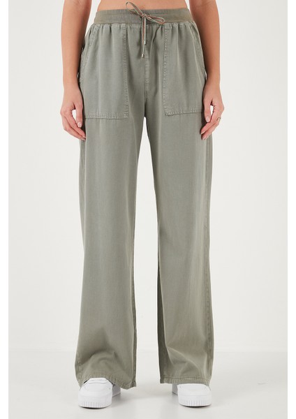Relaxed Fit Yüksek Bel Bol Paça Pantolon Bayan Pantolon 668YP5040