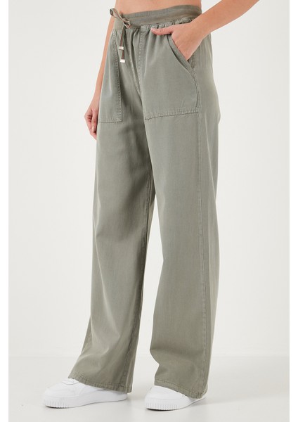 Relaxed Fit Yüksek Bel Bol Paça Pantolon Bayan Pantolon 668YP5040