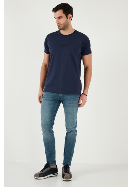 Pamuklu Slim Fit Bisiklet Yaka T Shirt Erkek T Shirt 541FOLLOW fiyatları