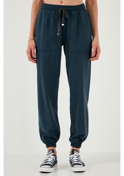Regular Fit Yüksek Bel Lastikli Paça Jogger Spor Pantolon Bayan Pantolon 668YP5039