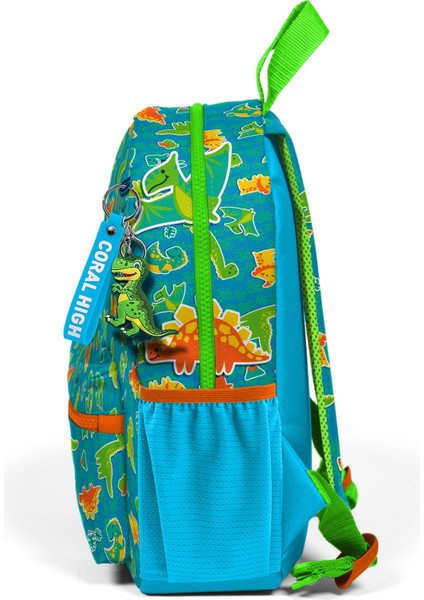 Minik Yuva Sırt Çantası Mavi Yeşil Dinozor Desenli Iki Bölmeli 23570 fiyatları