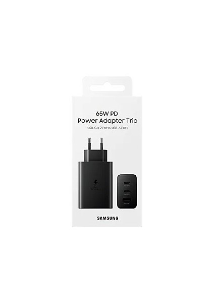 Samsung 3in1 Trio 65W 2xpd+Usba Ev Tipi Şarj Aleti 3 Çıkışlı T6530NBEGWW