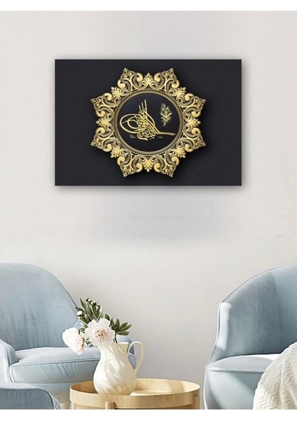 Kanvas Tablo Gold Tuğra