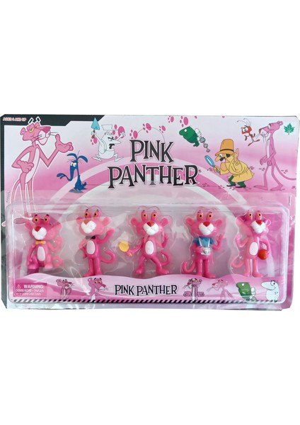 Pembe Panter 5 Li Figür Seti 9 cm