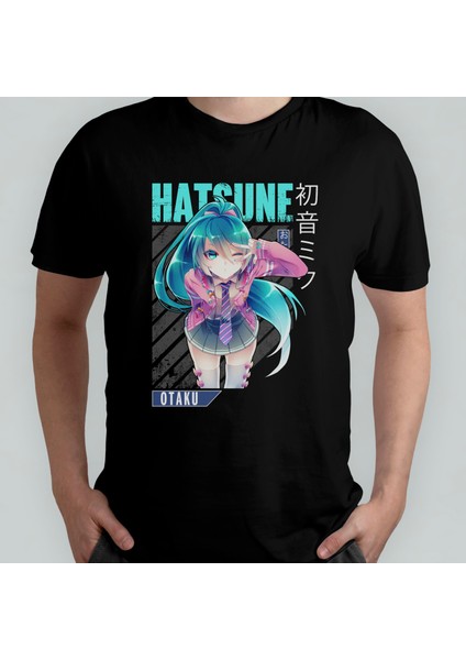 Hatsune Miku %100 Pamuklu Bisiklet Yaka T-Shirt Model 4