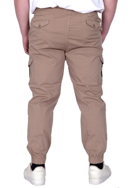 Mode Xl Büyük Beden Erkek Pantolon Keten Kargo Jogger 21911 Cappucino modelleri