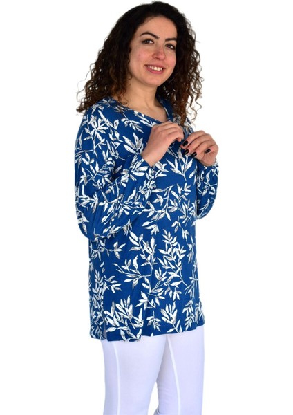 Kadın Yaprak Desen Baskılı Viscon Bluz BGL-ST04288 modelleri