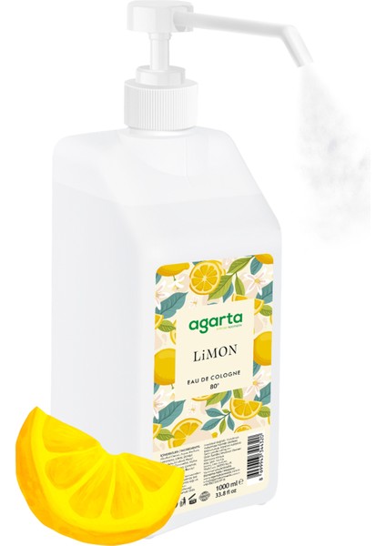 Püskürtme Valfli 80° Limon Kolonyası 1000 ml