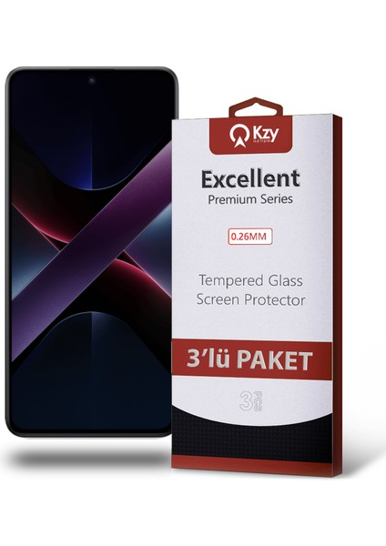 Xiaomi Poco X7 Pro ile Uyumlu Temperli Ekran Koruyucu Kırılmaz Cam Ekonomik 3'lü Paket