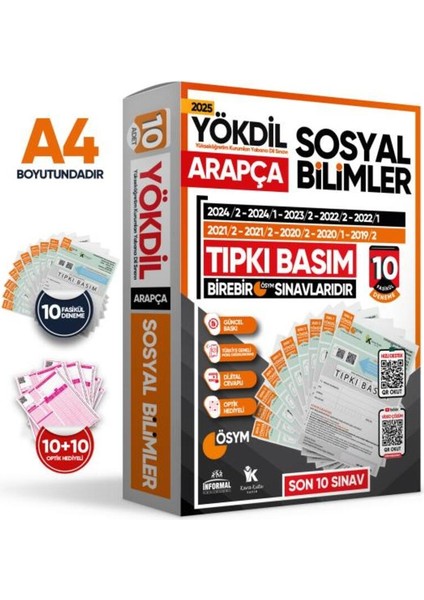 2025 Yökdil Arapça Sosyal Bilimler Ösym Çıkmış Soru Tıpkı Basım 10LU Deneme Paketi Türkiye Geneli