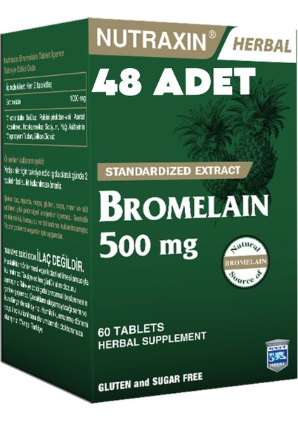 Bromelain 60 Kapsül 48 Adet