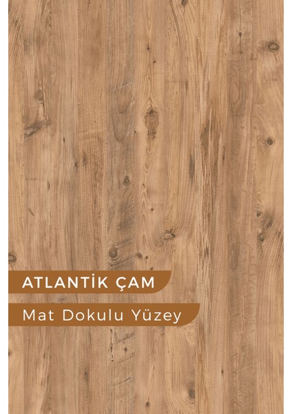 Dr-1 Metal Dekoratif 2 Raflı Dresuar, Antre Hol Dresuar, Atlantik Çam